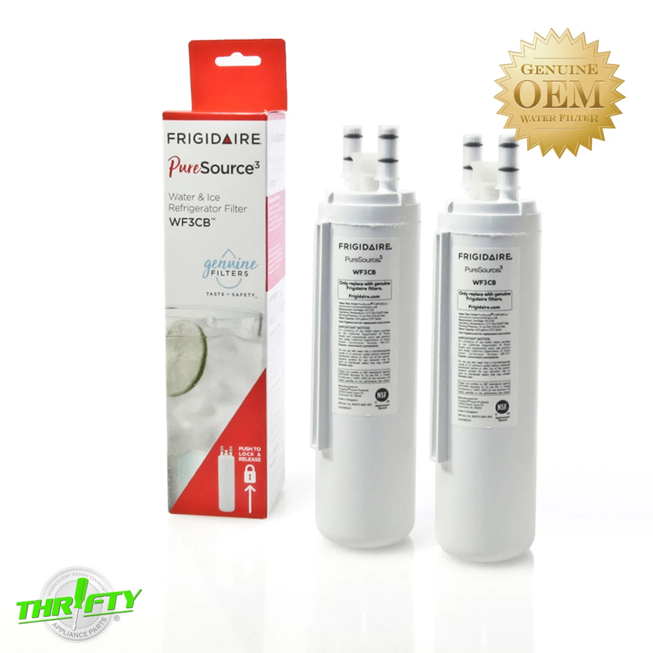 WF3CB (2 Pack) PureSource3 Frigidaire Refrigerator Ice & Water Filter 3 WF3CB (2 Pack) PureSource3 Frigidaire Refrigerator Ice & Water Filter